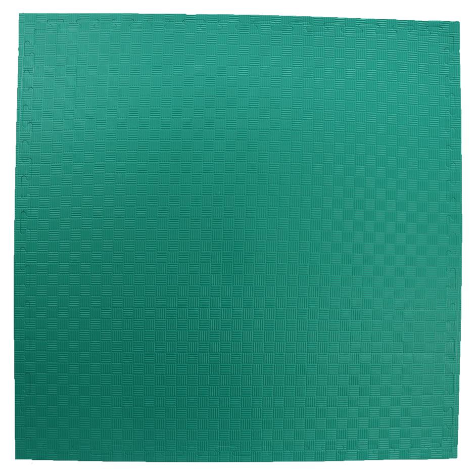 EVA Sikkerhedsmåtte, 1000x1000x22 mm, indendørs faldunderlag for faldhøjde op til 1,3 m, grøn/grå