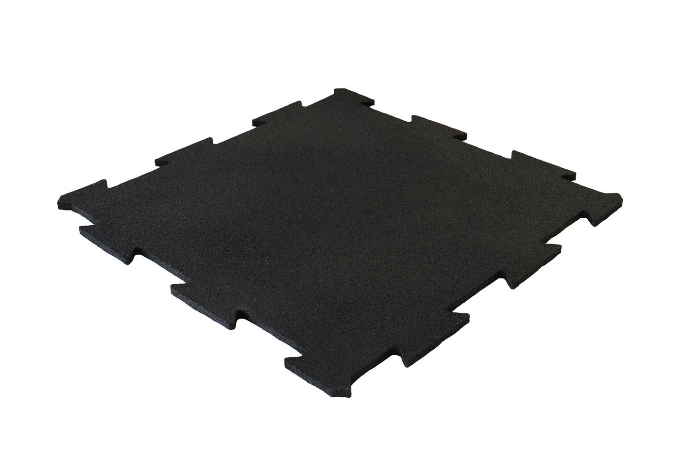 ErgoTile Puzzle 518x518x6 mm gummifliser (effektivt mål 500x500 mm - 4 fliser/m2), C1- sort