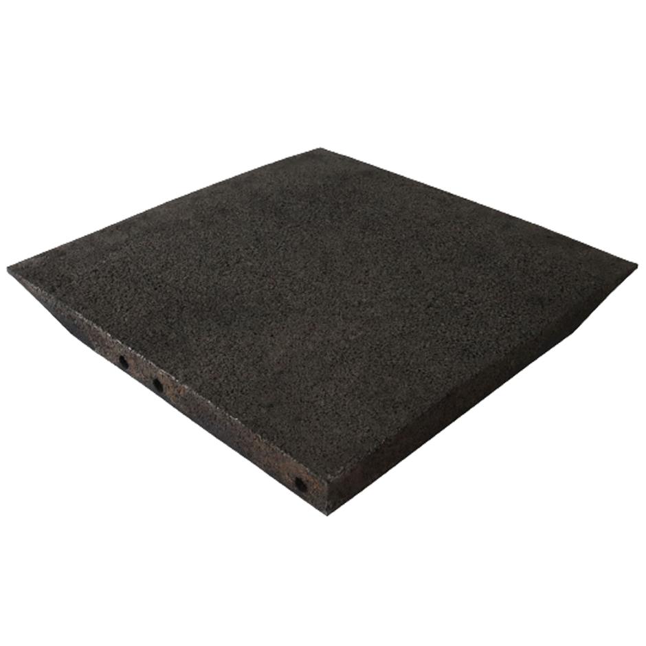ErgoPlay 500x500x60 mm hjørne-gummifliser / faldunderlag for faldhøjder op til 2,0 m, basic kvalitet, sort