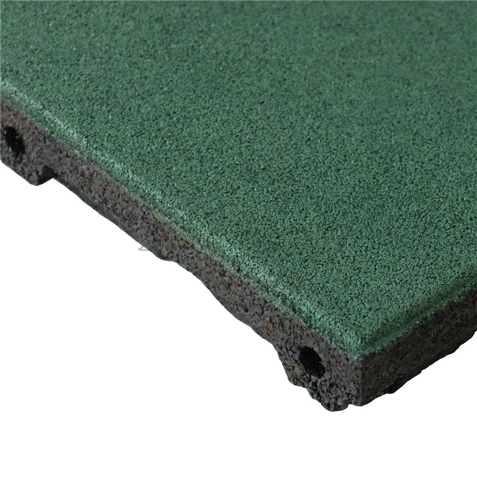 ErgoPlay 500x500x60 mm gummifliser / faldunderlag for faldhøjder op til 2,0 m, basic kvalitet, grøn