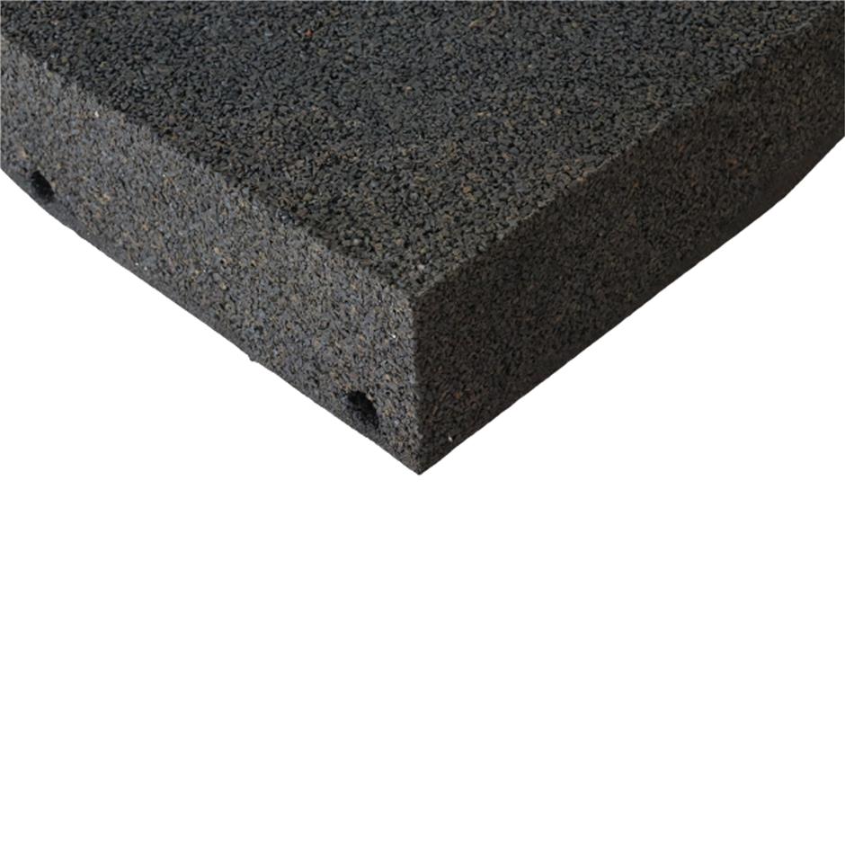 ErgoPlay 500x500x90 mm hjørne-gummifliser / faldunderlag for faldhøjder op til 3,0 m, basic kvalitet, sort