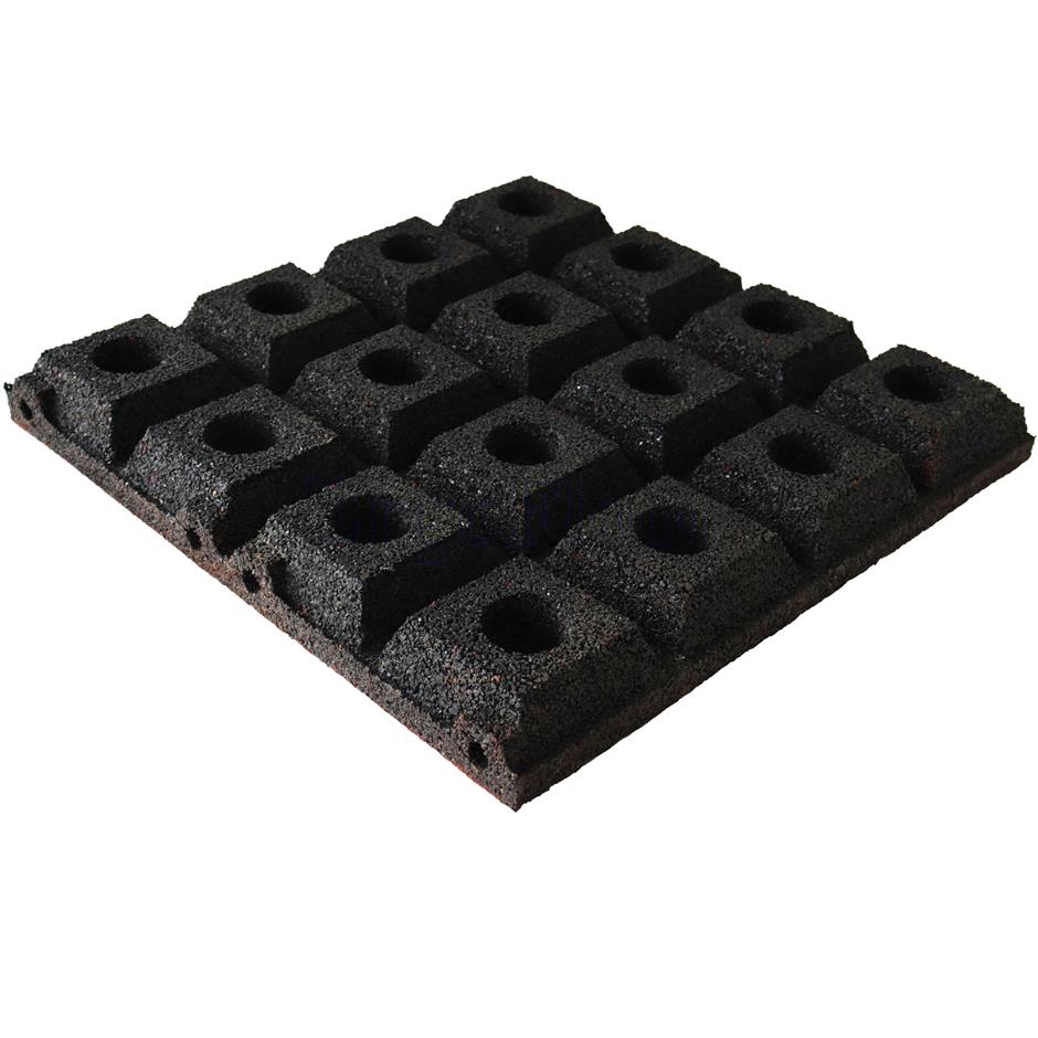 ErgoPlay 500x500x60 mm gummifliser / faldunderlag for faldhøjder op til 2,0 m, basic kvalitet, rød