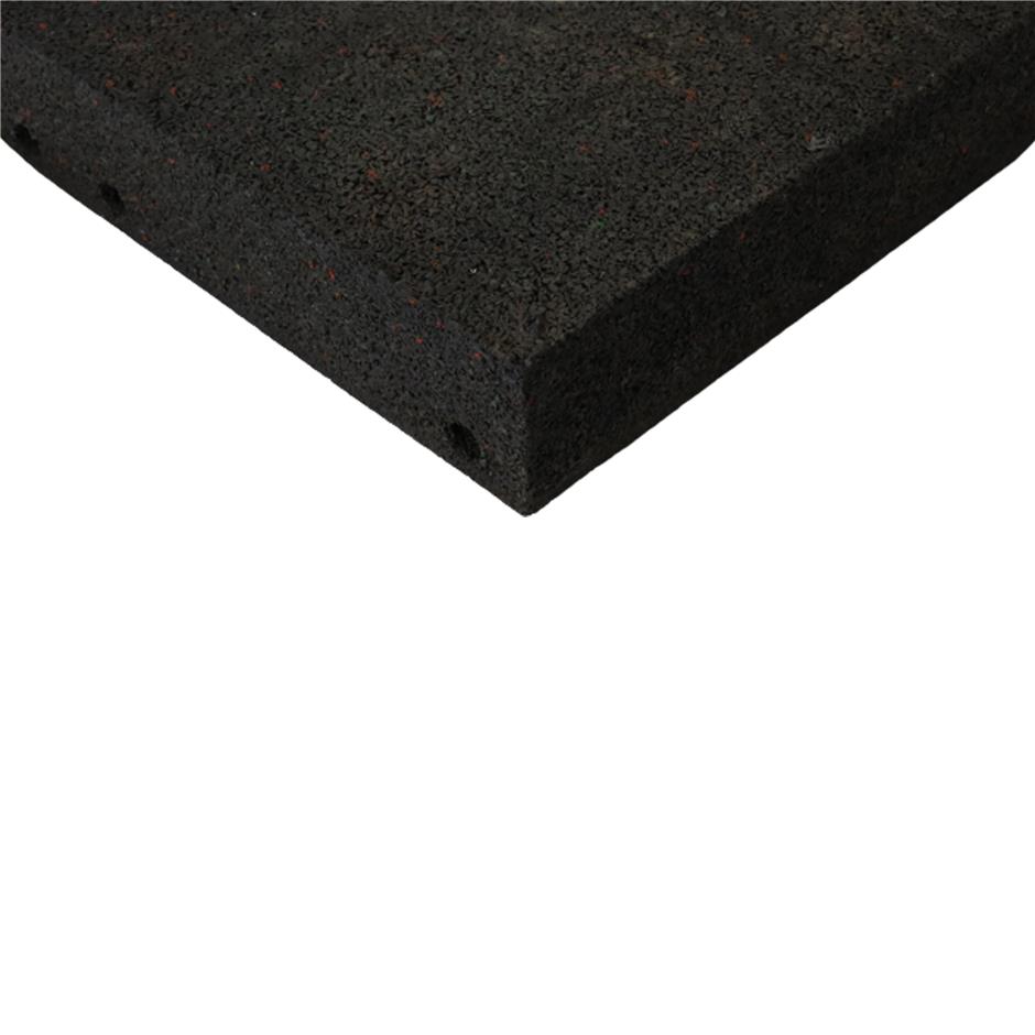 ErgoPlay 500x500x75 mm hjørne-gummifliser/faldunderlag for faldhøjder op til 2,5 m, basic kvalitet, sort