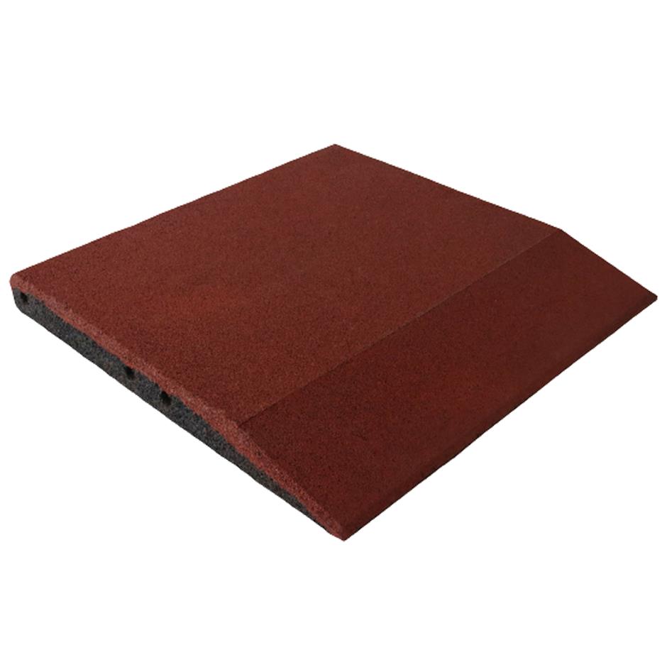 ErgoPlay 500x500x45 mm rampe-gummifliser/faldunderlag for faldhøjder op til 1,5 m, basic kvalitet, rød