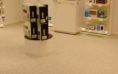 TDC-butikker, Danmark – Landsdækkende installation af Regupol Everroll Xtreme gummigulve