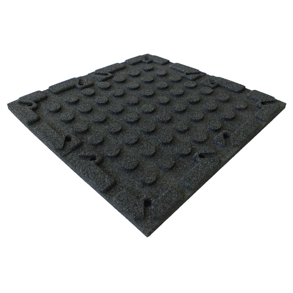 ErgoTile QUAD DIY 516x516x30 mm gummifliser, (4 stk/m2), vægt ca. 22,2 kg/m2, for samling m. X-connector system, C1-sand