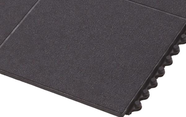 Interlock Gummimåtte 915x915x15 mm Solid top, NR/SBR-gummi