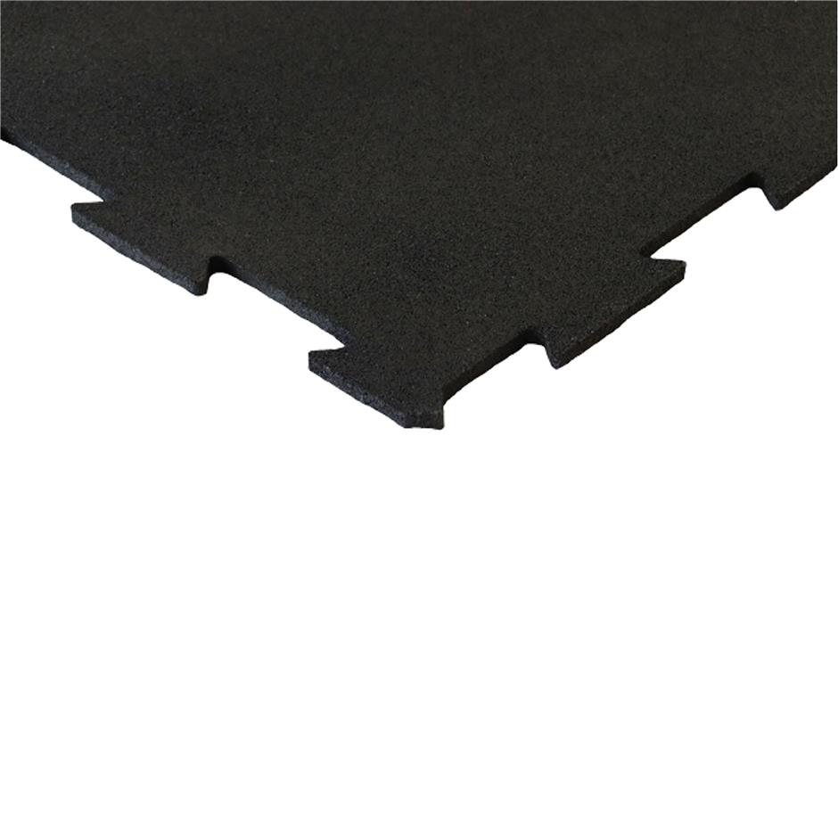 ErgoTile Puzzle 518x518x15 mm gummifliser (effektivt mål 500x500 mm - 4 fliser/m2), C1- sort