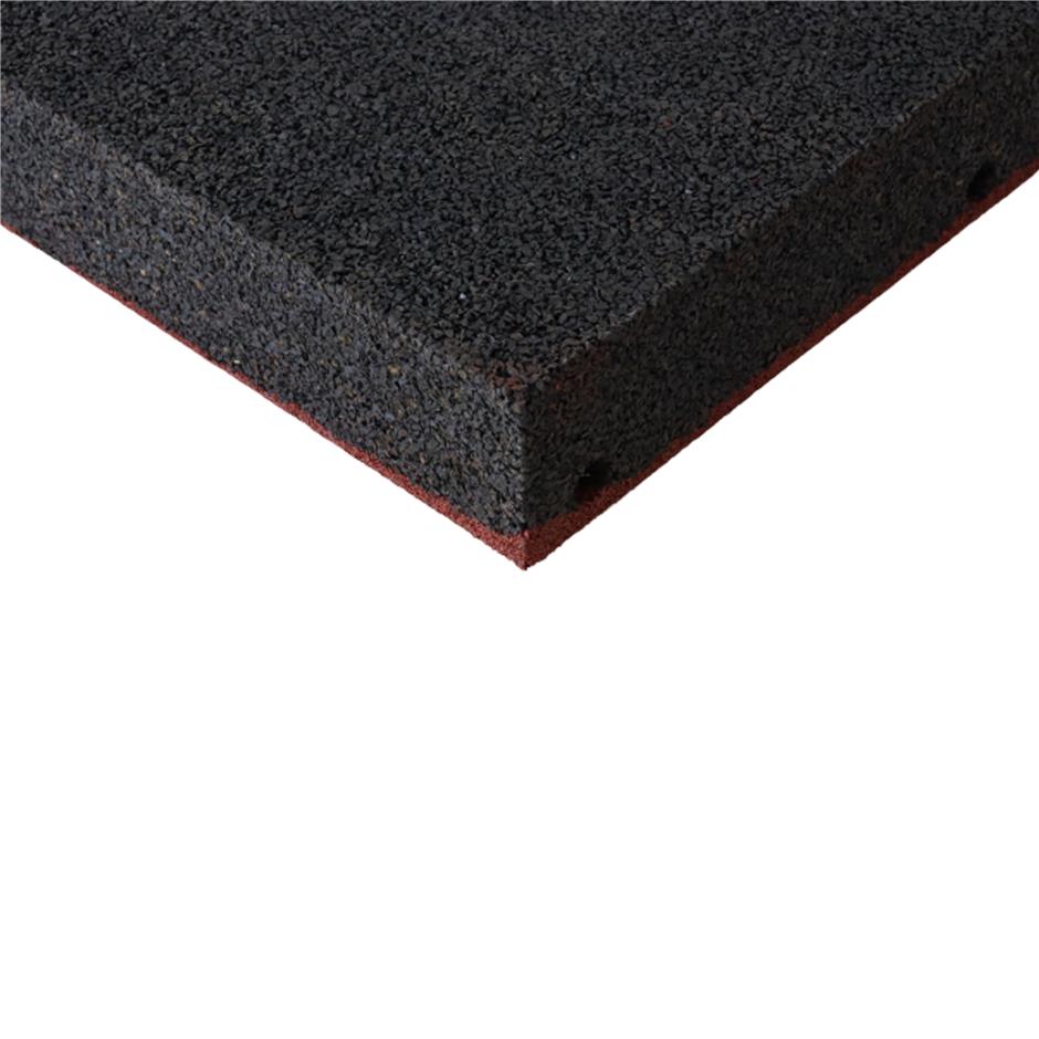 ErgoPlay 500x500x75 mm rampe-gummifliser/faldunderlag for faldhøjder op til 2,5 m, basic kvalitet, rød