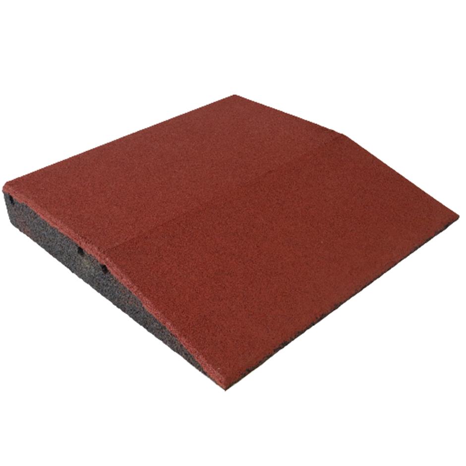 ErgoPlay 500x500x75 mm rampe-gummifliser/faldunderlag for faldhøjder op til 2,5 m, basic kvalitet, rød