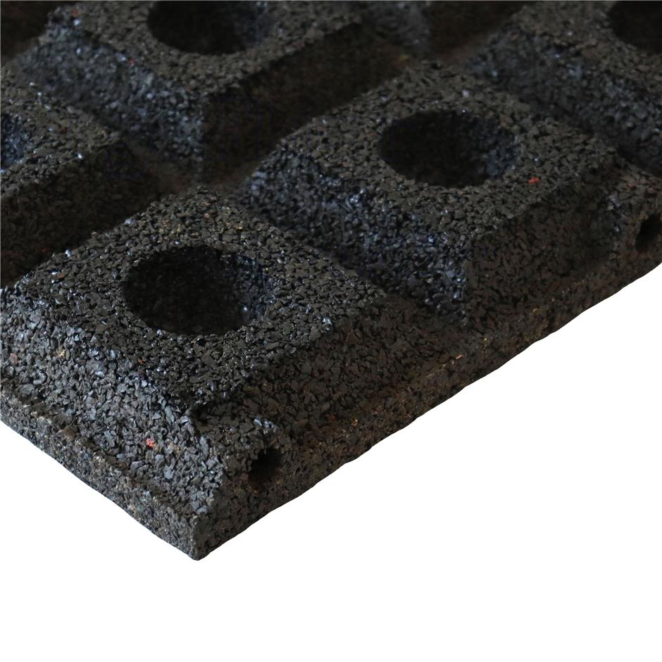 ErgoPlay 500x500x45 mm gummifliser/faldunderlag for faldhøjder op til 1,5 m, basic kvalitet, sort