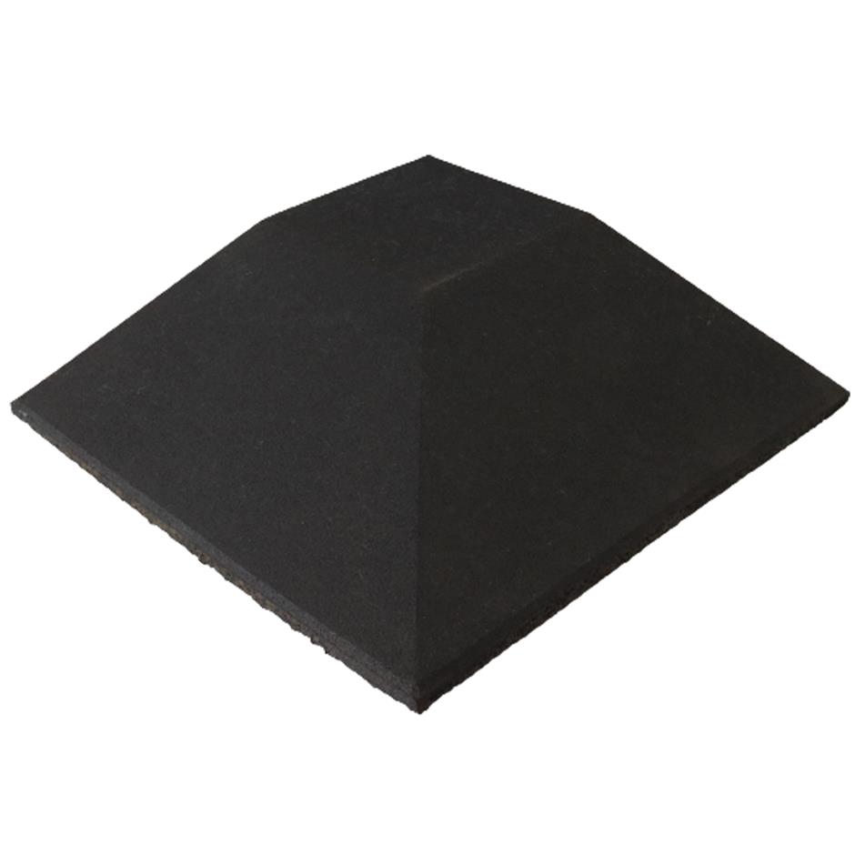 ErgoPlay 500x500x90 mm hjørne-gummifliser / faldunderlag for faldhøjder op til 3,0 m, basic kvalitet, sort