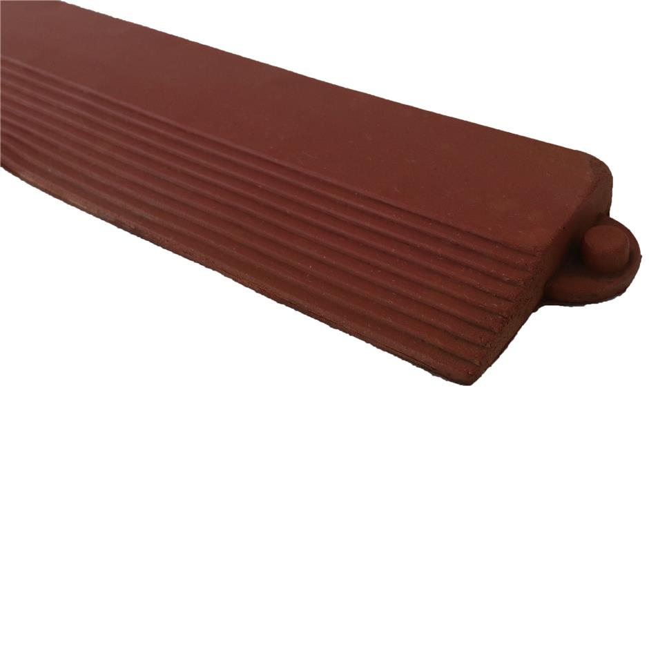 Skrå kantliste for Interlock gummimåtte, NBR-gummi,terracottarød, Female Højre